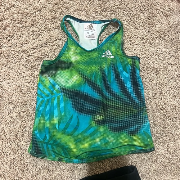 adidas 2T tennis outfit green print - Picture 2 of 7